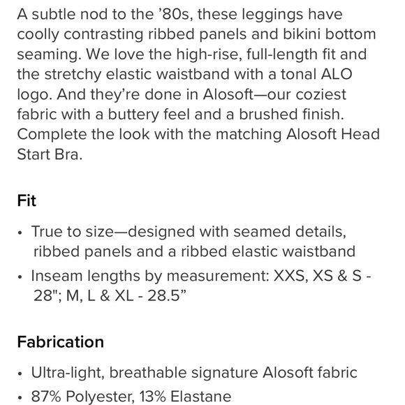 ALO Yoga Alosoft High Waist Head Start Leggings - Picture 3 of 5